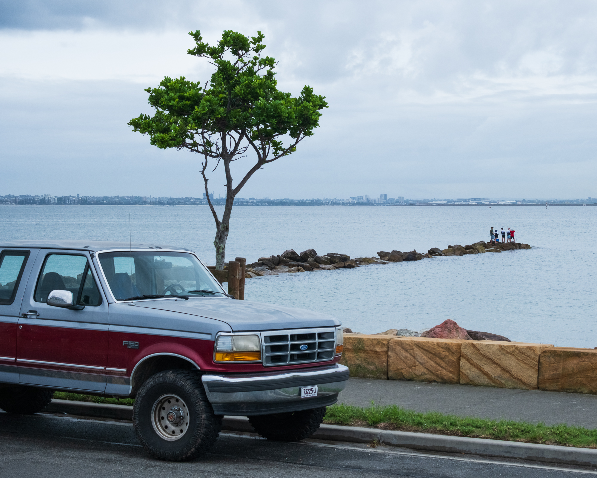 Ford, tree, kids and docks, Kurnell
