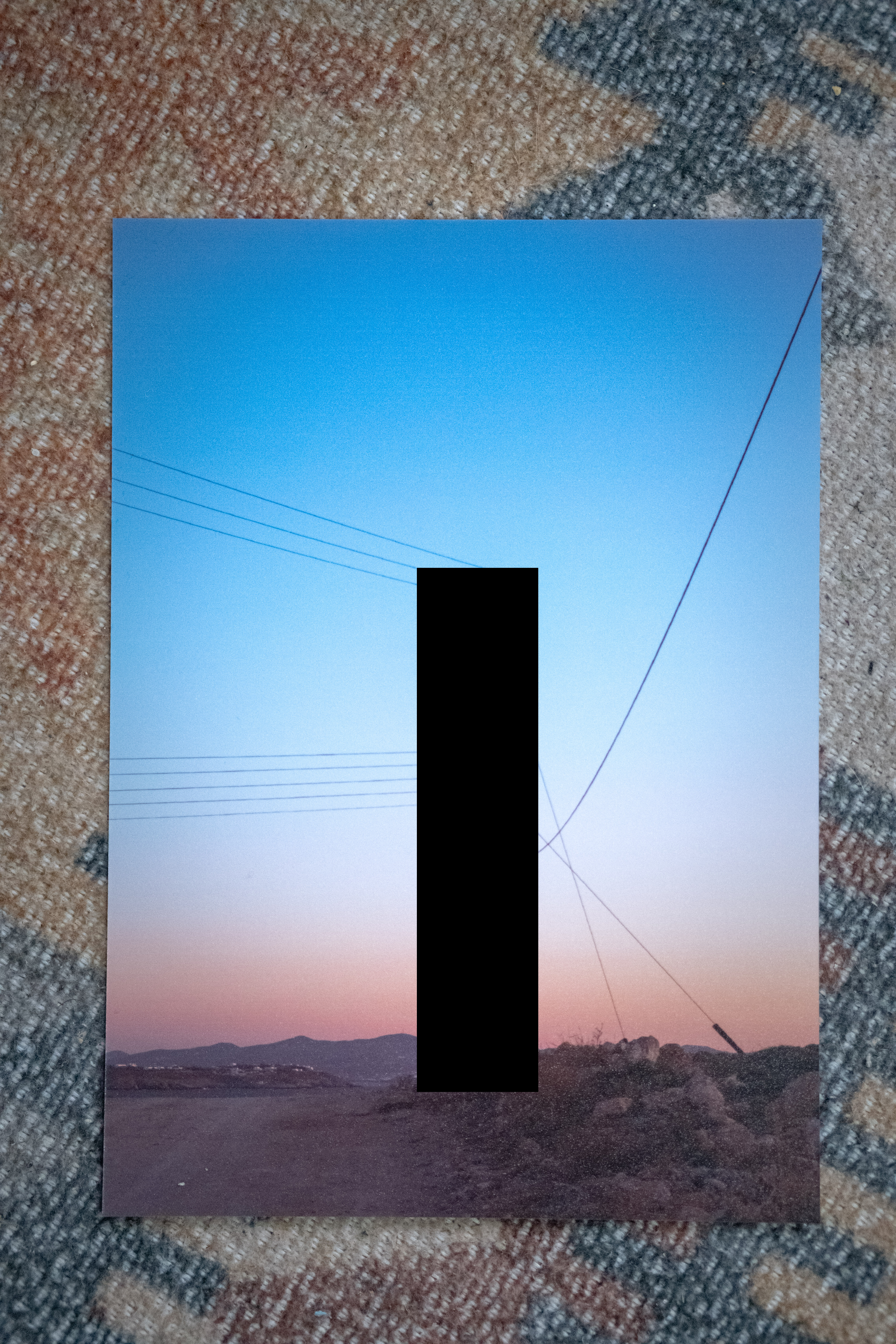 Overhead cables, gradient sky